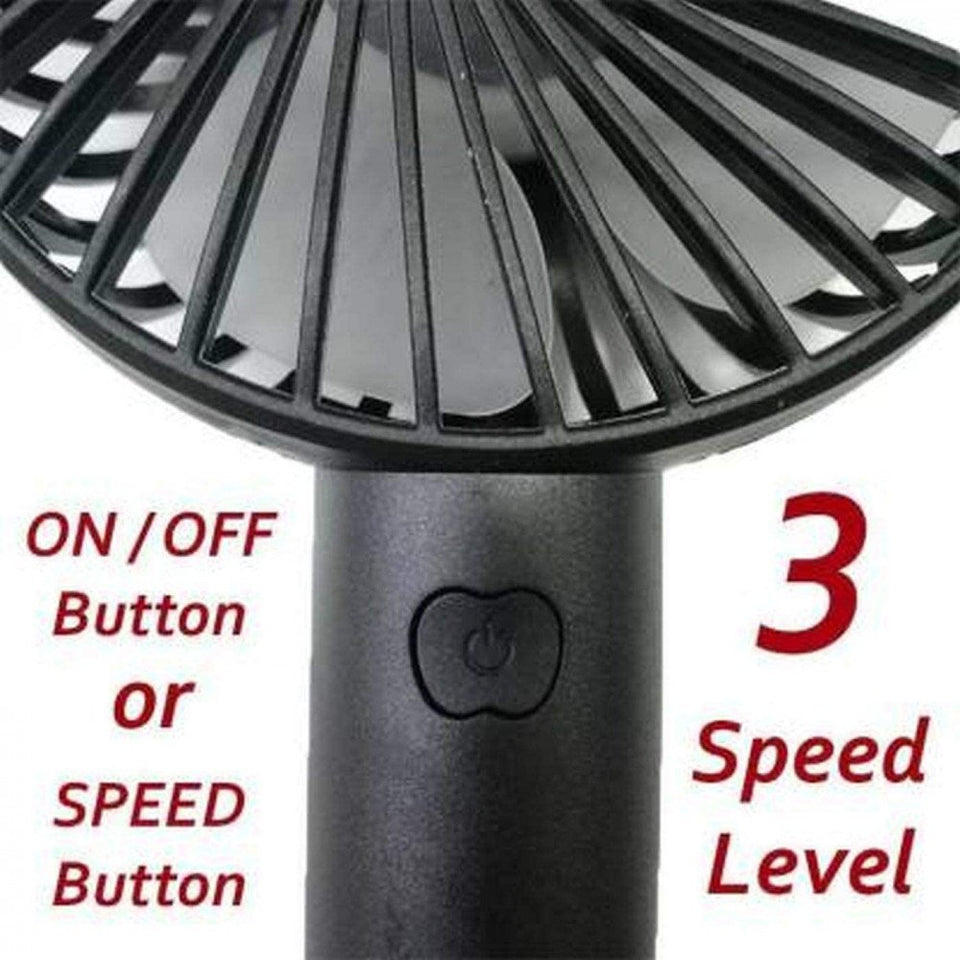 USB Rechargeable Fan | Handheld 3 Speed Strong Wind Electric Small Mini Cooling Fan (random color)
