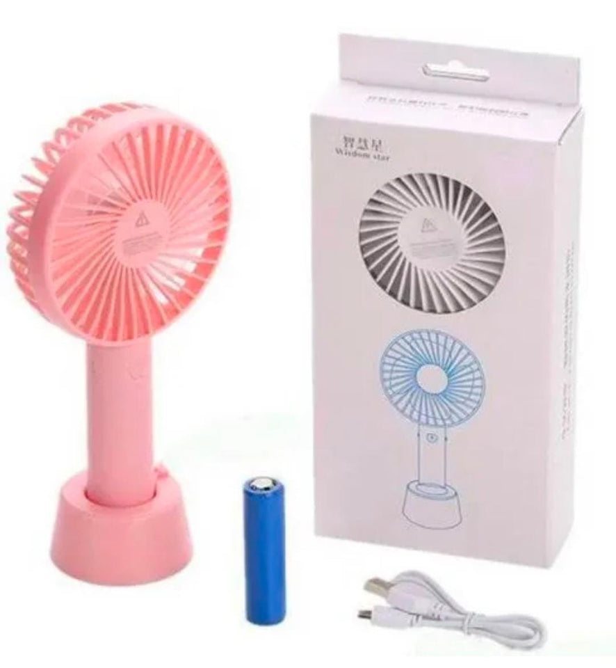 USB Rechargeable Fan | Handheld 3 Speed Strong Wind Electric Small Mini Cooling Fan (random color)