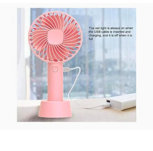 USB Rechargeable Fan | Handheld 3 Speed Strong Wind Electric Small Mini Cooling Fan (random color)